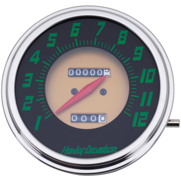 V-TWIN SPEEDOMETERS FOR FLATHEAD, SERVI-CAR & BIG TWIN Replica Black-Gold Speedo 2:1 FL56-61