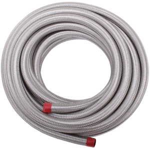 REINFORCED BRAIDED OIL AND FUEL HOSE Braided inox covered H-D hose 3/8"x762cm