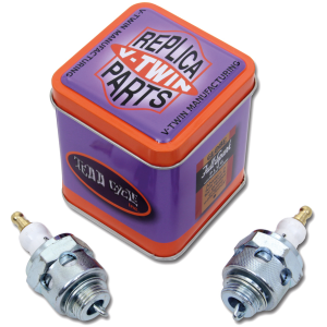 AIR COOLED SPARK PLUGS FOR VINTAGE HARLEYS V-Twin replica nr 3 style sparkplug set
