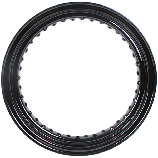 BLACK STOCK REPLACEMENT DROP CENTER RIMS Gloss black DC rim 3.00x16" 40H 07-up