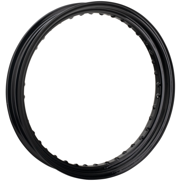 BLACK STOCK REPLACEMENT DROP CENTER RIMS Gloss black DC rim 3.00x19" 40H 07-up