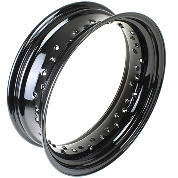 BLACK STOCK REPLACEMENT DROP CENTER RIMS Black 5.00x16 rim FLH/T09-UP