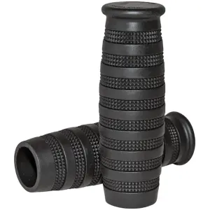 LOWBROW CUSTOMS HANDLEBAR GRIPS Lowbrow Knurled Grips 1" Black