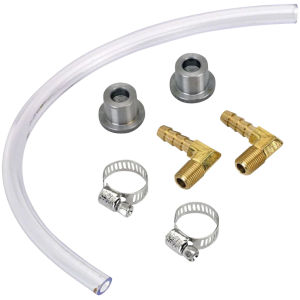 LOWBROW CUSTOMS GAS TANK FUEL SIGHT GAUGE KIT Clear Fuel Sight Gauge Brass Fittings