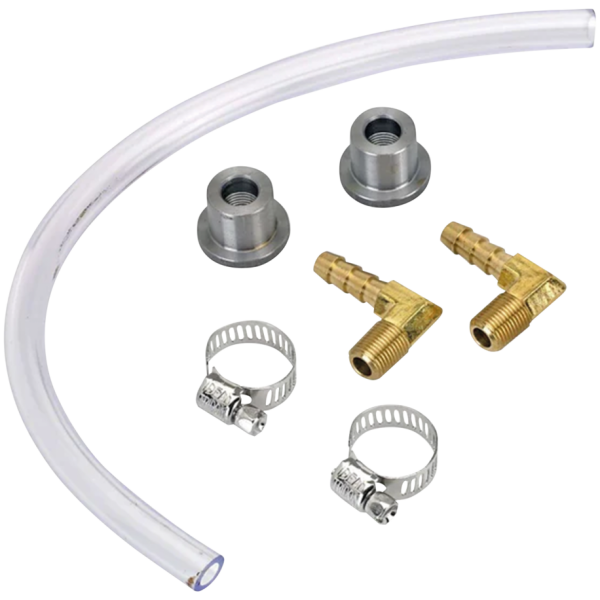LOWBROW CUSTOMS GAS TANK FUEL SIGHT GAUGE KIT Clear Fuel Sight Gauge Brass Fittings