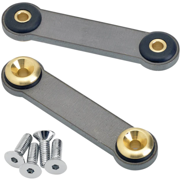 LOWBROW CUSTOMS WELD-ON UNIVERSAL GAS TANK MOUNT KIT Frisco Gas Tank Brass Mounting Kit