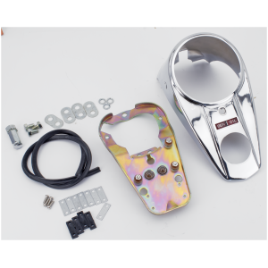 TWO-LIGHT DASH WITH BASE PLATE FOR FAT BOB TANKS Raw Two Light Dash Panel FL47-61