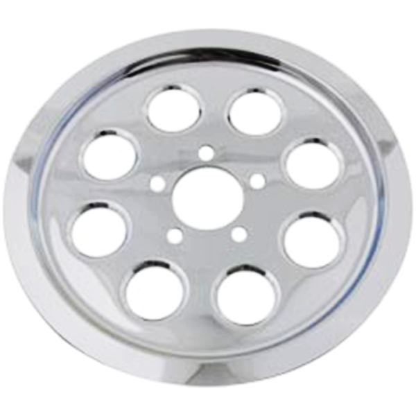 CHROME 8-HOLE REAR WHEEL BELT PULLEY INSERTS Pulley Cover 70T Chrome FLT04-06