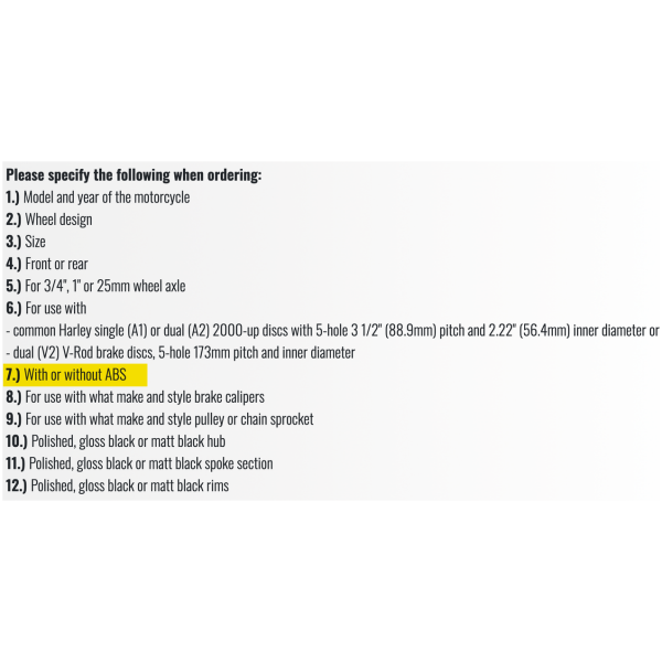 RICK'S THREE-PIECE BILLET ALUMINUM WHEELS Rick's ABS bearing option