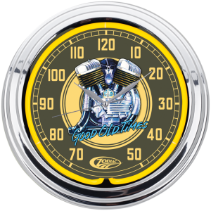 ZODIAC NEON WALL CLOCKS Zodiac "Flathead" Neon Clock 15"