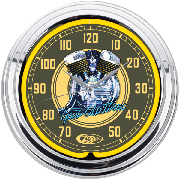 ZODIAC NEON WALL CLOCKS Zodiac "Flathead" Neon Clock 15"
