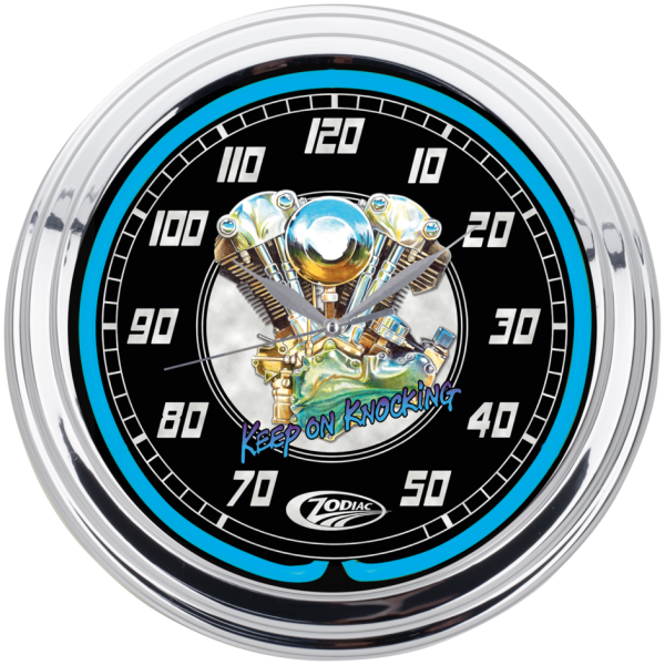 ZODIAC NEON WALL CLOCKS Zodiac "Knucklehead" Neon Clock 15"