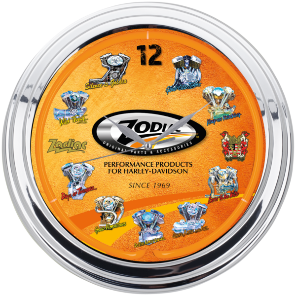 ZODIAC NEON WALL CLOCKS Zodiac "Through the Time" Neon Clock 15"