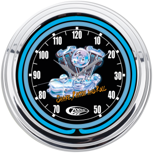 ZODIAC NEON WALL CLOCKS Zodiac "Ironhead" Neon Clock 15"