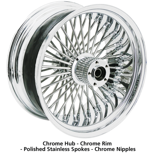RIDE WRIGHT WHEELS RADIAL LACED FAT 50'S Polished Fat Daddy 50  19x3