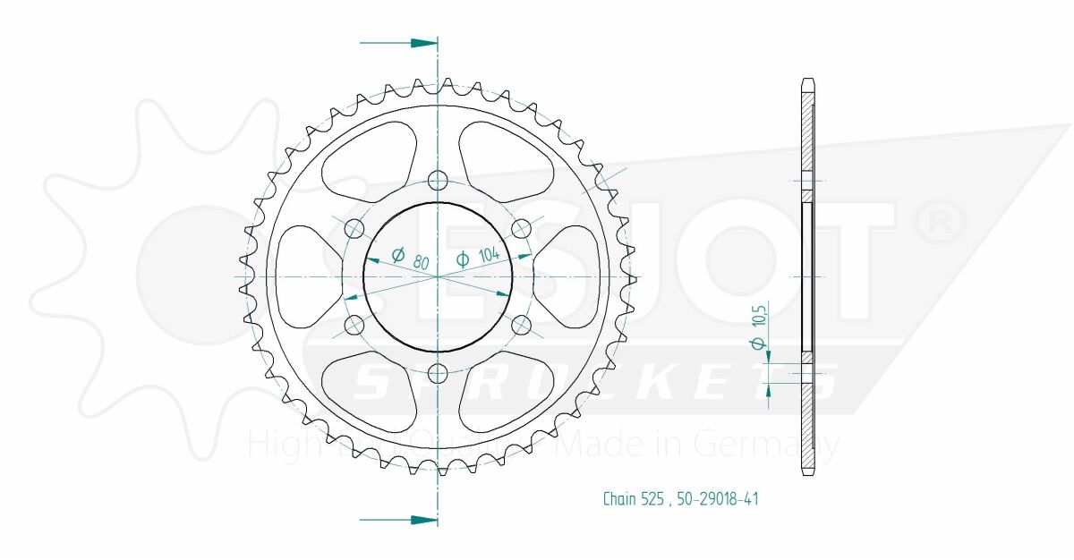 SPROCKET REAR 41T 525 - Bild 2