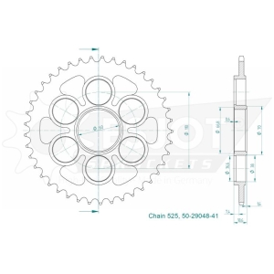 SPROCKET REAR 41T 525