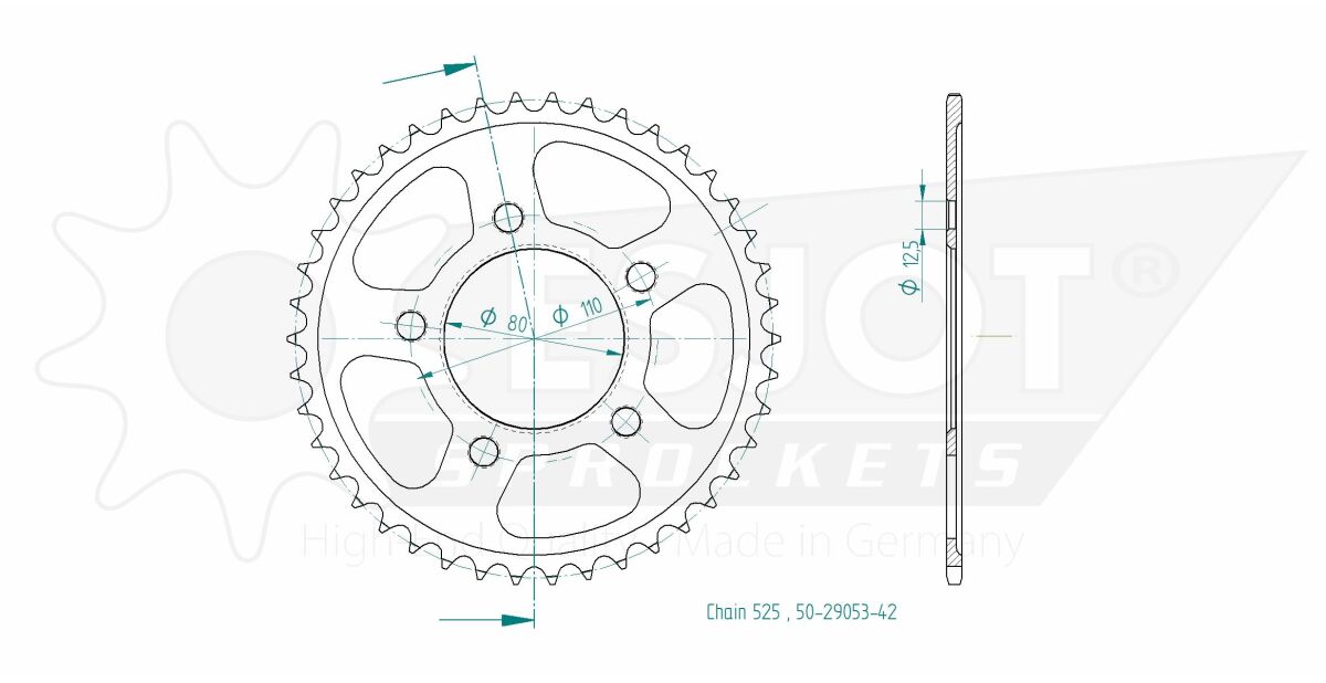 SPROCKET REAR 42T 525 - Bild 2