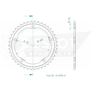 SPROCKET REAR 42T 525
