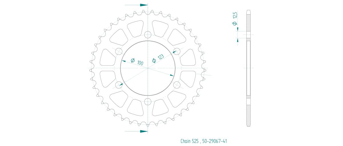 SPROCKET REAR 41T 525 - Bild 2