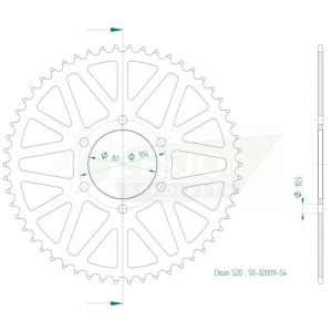 SPROCKET REAR 54T 520