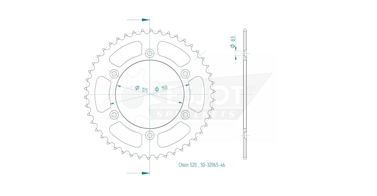 SPROCKET REAR 46T 520 - Bild 2
