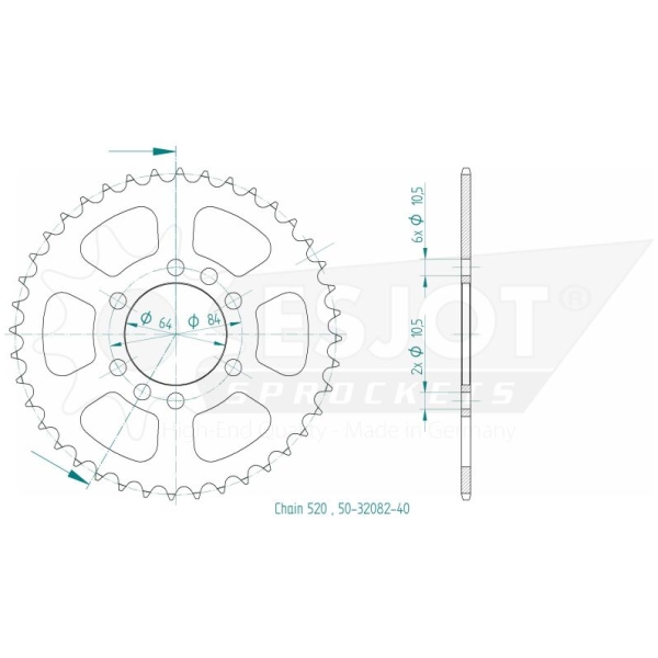SPROCKET REAR 40T 520 - Bild 2
