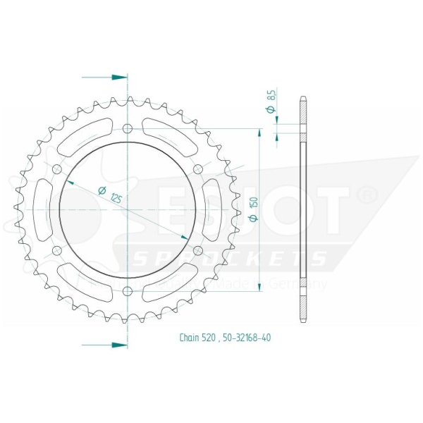 SPROCKET REAR 40T 520 - Bild 2