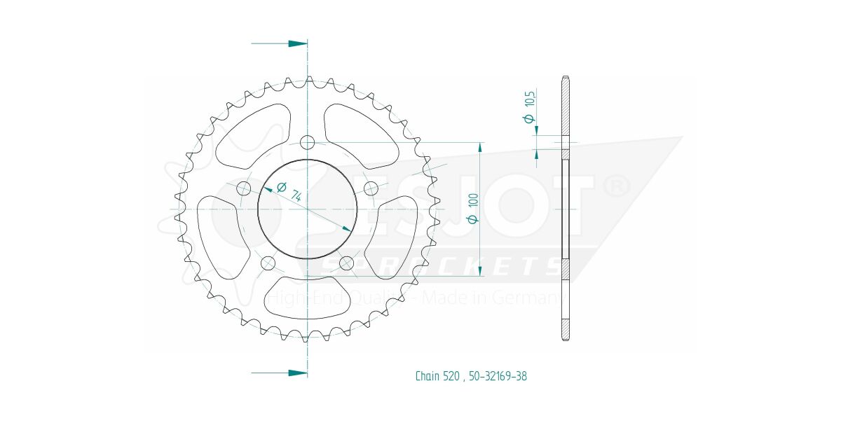SPROCKET REAR 38T 520 - Bild 2