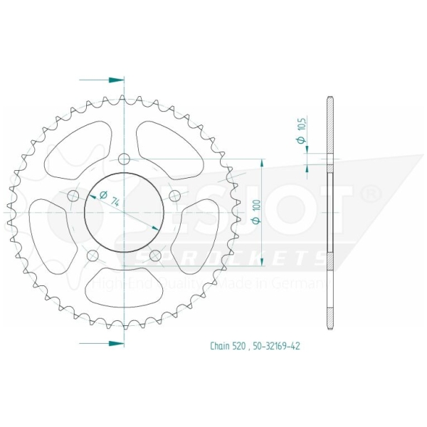 SPROCKET REAR 42T 520 - Bild 2