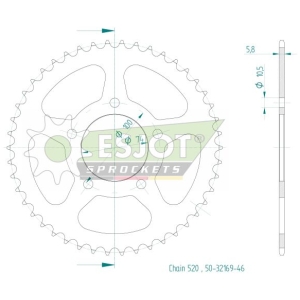 SPROCKET REAR 46T 520