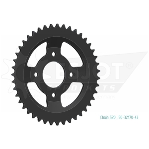 SPROCKET REAR 43T 520