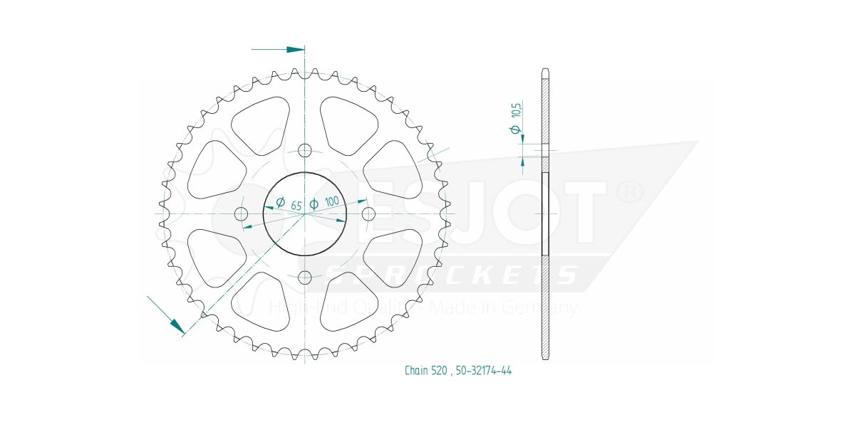 SPROCKET REAR 44T 520 - Bild 2