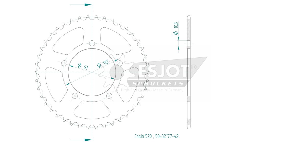 SPROCKET REAR 42T 520 - Bild 2