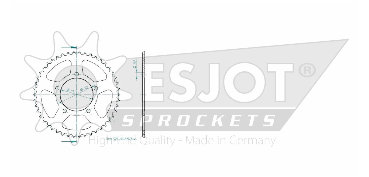 SPROCKET REAR 46T 520 - Bild 2