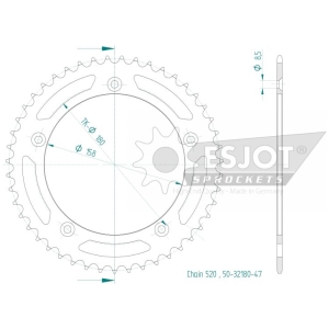 SPROCKET REAR 47T 520