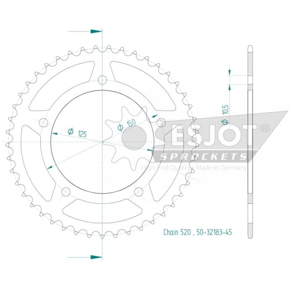 SPROCKET REAR 45T 520 - Bild 2