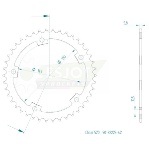 SPROCKET REAR 42T 520