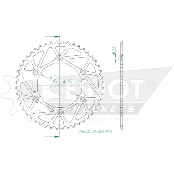 SPROCKET REAR 48T 520 - Bild 2