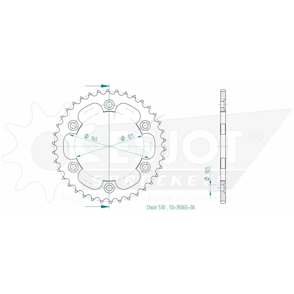 SPROCKET REAR 38T 530 - Bild 2