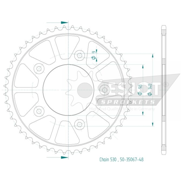 SPROCKET REAR 48T 530 - Bild 2