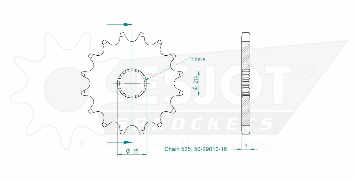 SPROCKET FRONT 16T 525 - Bild 2