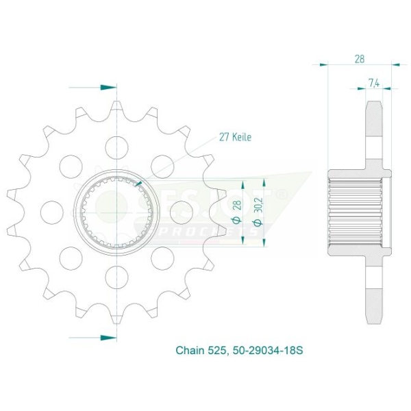 SPROCKET FRONT 18T 525 - Bild 2