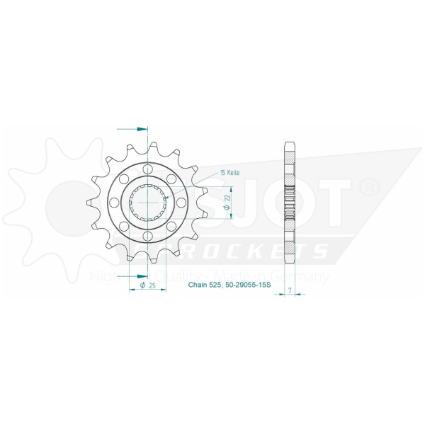 SPROCKET FRONT 15T 525 - Bild 2