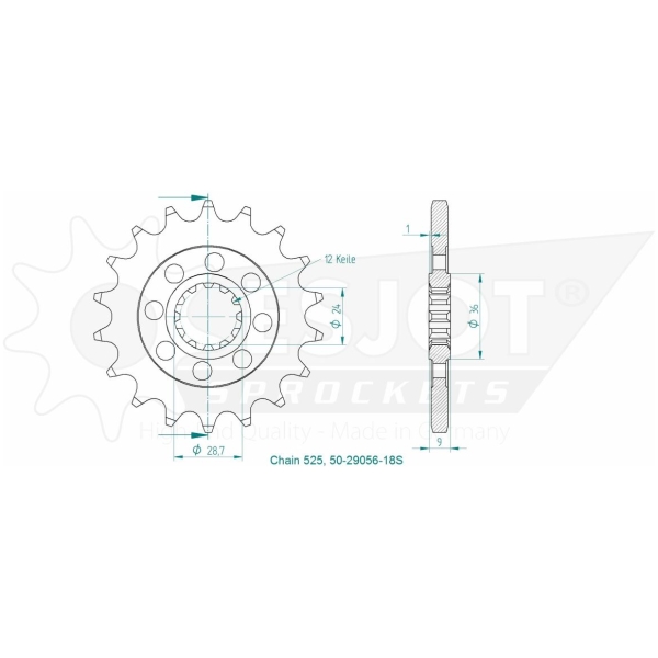 SPROCKET FRONT 18T 525