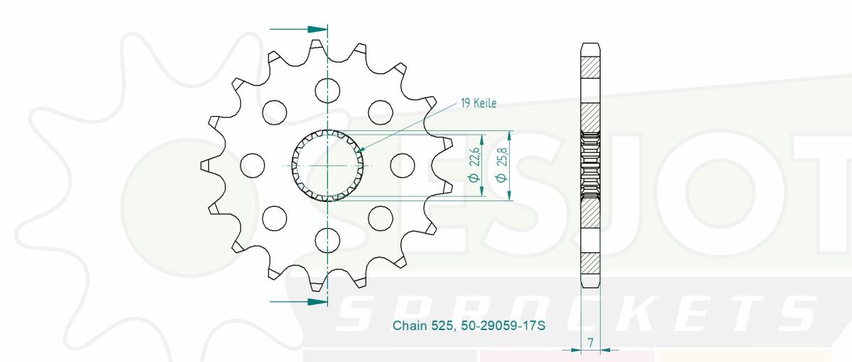 SPROCKET FRONT 17T 525 - Bild 2