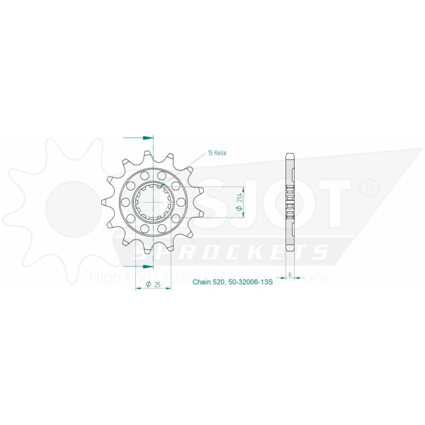 SPROCKET FRONT 13T 520 - Bild 2