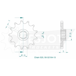 SPROCKET FRONT 13T 520