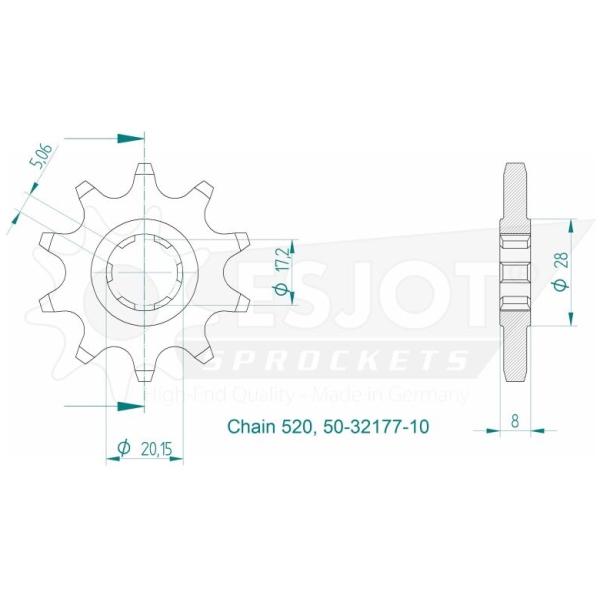 SPROCKET FRONT 10T 520