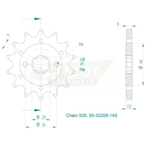 SPROCKET FRONT 14T 520 - Bild 2